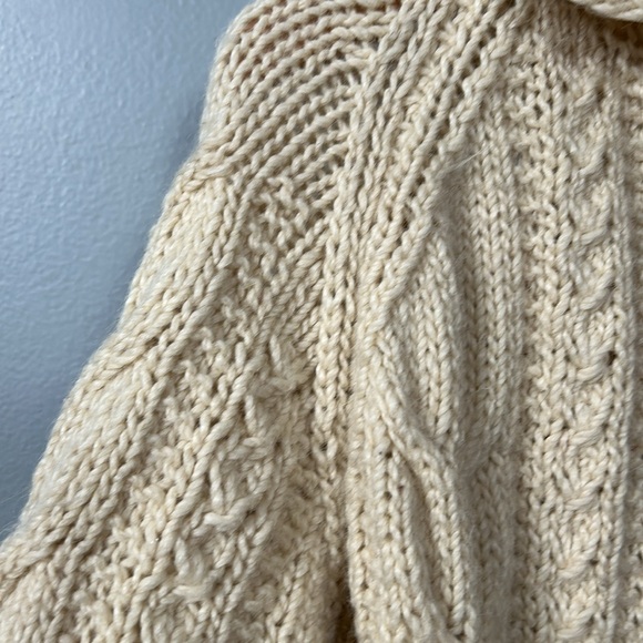 Handmade Cream Knit Long Cardigan size small vintage - Picture 7 of 12